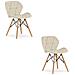 Sedie WAKO in velluto beige con gambe in legno di faggio x2 - Foto miniatura 1