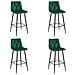 Sgabello KODA in velluto verde scuro con gambe nere x4 - Foto miniatura 1