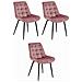 Sedia BERA - Velluto rosa scuro con gambe nere x 3 - Foto miniatura 1