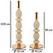 Portacandele Shuttle Crema E Oro Set 2 Pezzi Ø10x25 E Ø10x33,5 Cm - Foto miniatura 5