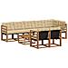 Set di divani da esterno con cuscino 9 pcs Naturale e Beige - Foto miniatura 1