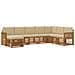 Set di divani da esterno con cuscino 6 pcs Naturale - Foto miniatura 1