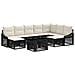Set Divano da Giardino 10 pz Nero e Bianco Crema polyrattan - Foto miniatura 1
