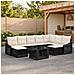 Set Divano da Giardino 10 pz Nero e Bianco Crema polyrattan - Foto miniatura 9