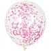 6 Palloncini In Lattice It' A Girl Con Coriandoli Taglia Unica - Foto miniatura 1