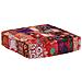 Pouf Patchwork In Cotone Fatto A Mano Quadrato 50x50x12cm Rosso - Foto miniatura 2