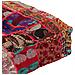 Pouf Patchwork In Cotone Fatto A Mano Quadrato 50x50x12cm Rosso - Foto miniatura 3