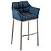 Sgabello DAMASO B con Telaio a 4 Gambe Nero, in Tessuto Blu Telaio Acciaio Inox - Foto miniatura 1