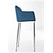 Sgabello DAMASO B con Telaio a 4 Gambe Nero, in Tessuto Blu Telaio Acciaio Inox - Foto miniatura 3