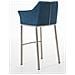 Sgabello DAMASO B con Telaio a 4 Gambe Nero, in Tessuto Blu Telaio Acciaio Inox - Foto miniatura 4