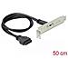 Slotblech 1x USB 3.1 Gen1 C - Digital / Daten - 0,5 m cavo USB 3.2 Gen 1 (3.1 Gen 1) USB C Nero, Acciaio inossidabile - Foto miniatura 1