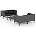 Set Divani Giardino 5 Pz Con Cuscini In Polyrattan Grigio Scuro - Foto miniatura 1
