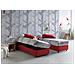 Letto Piazza E Mezza Gaia, Letto Contenitore Con Rivestimento In Tessuto, 100% Made In Italy, Apertura Laterale, Con Materasso Cm 120x190 Incluso, Rosso - Foto miniatura 1