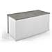 Baule Miltonia, Capiente Box Contenitore Multiuso, Cassapanca Moderna, 100% Made In Italy, 90x45h45 Cm, Bianco E Cemento - Foto miniatura 2