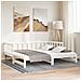 Divano Letto Con Letto Estraibile Bianco 90x200cm Massello Pino - Foto miniatura 2