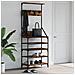 Appendiabiti Con Porta Scarpe Rovere Fumo 70x34x184 Cm - Foto miniatura 1