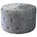 Pouf Rotondo In Velluto Grigio Scuro - Foto miniatura 1