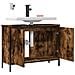 Mobile Lavabo Bagno Rovere Fumo 80x30x60 Cm Legno Multistrato - Foto miniatura 2