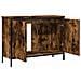 Mobile Lavabo Bagno Rovere Fumo 80x30x60 Cm Legno Multistrato - Foto miniatura 5