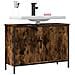 Mobile Lavabo Bagno Rovere Fumo 80x30x60 Cm Legno Multistrato - Foto miniatura 8
