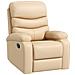 Poltrona Relax Reclinabile Con Poggiapiedi In Finta Pelle E Imbottitura In Spugna, 78x90x105cm, Beige - Foto miniatura 1