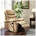 Poltrona Relax Reclinabile Con Poggiapiedi In Finta Pelle E Imbottitura In Spugna, 78x90x105cm, Beige - Foto miniatura 2