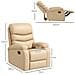 Poltrona Relax Reclinabile Con Poggiapiedi In Finta Pelle E Imbottitura In Spugna, 78x90x105cm, Beige - Foto miniatura 3