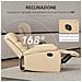 Poltrona Relax Reclinabile Con Poggiapiedi In Finta Pelle E Imbottitura In Spugna, 78x90x105cm, Beige - Foto miniatura 4