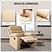 Poltrona Relax Reclinabile Con Poggiapiedi In Finta Pelle E Imbottitura In Spugna, 78x90x105cm, Beige - Foto miniatura 5