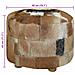 Pouf Rotondo In Pelle Di Capra 50x50x45 Cm - Foto miniatura 8