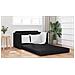 Divano a Terra Letto 2-in-1 Nero 124x71x78 cm Pelle Sintetica - Foto miniatura 4