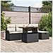 Set di Divani da Giardino  6 Pezzi con Cuscini Nero Polyrattan, Divano da Giardino 2 Posti  con Ripostiglio e Cuscini Nero Polyrattan - Foto miniatura 2