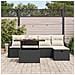 Set di Divani da Giardino  6 Pezzi con Cuscini Nero Polyrattan, Divano da Giardino 2 Posti  con Ripostiglio e Cuscini Nero Polyrattan - Foto miniatura 3