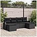 Set di divani da giardino da 6 pezzi con cuscini in polyrattan nero - Foto miniatura 2
