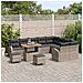 Set Divano da Giardino a 12 Pezzi con Cuscini Grigi in Polyrattan Acacia,  Divano da Giardino a 2 Posti con Archiviazione e Cuscini Grigi in Polyrattan,  Set da Pranzo da Giardino a 3 Pezzi con Cuscini Grigi in Polyrattan Acacia - Foto miniatura 3
