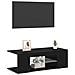 Mobile TV  con luci LED Rovere Nero 90x39x30 cm in Legno ingegnerizzato - Foto miniatura 8