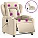 Poltrona Reclinabile Massaggiante Elettrica Crema in Tessuto - Foto miniatura 1