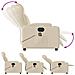 Poltrona Reclinabile Massaggiante Elettrica Crema in Tessuto - Foto miniatura 6