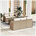 Set di Sofà da Giardino  a 6 Pezzi con Cuscini Beige Polyrattan, Sofa da Giardino a 2 Posti  con Cuscini Beige Polyrattan - Foto miniatura 2