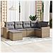 Set Divano da Giardino 6 pz con Cuscini Beige in Polyrattan - Foto miniatura 2