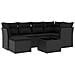 Set Divani da Giardino con Cuscini 7pz Nero Polyrattan - Foto miniatura 1