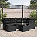 Set Divani da Giardino con Cuscini 7pz Nero Polyrattan - Foto miniatura 2