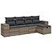 Set Divano da Giardino 5pz con Cuscini Grigio Chiaro Polyrattan - Foto miniatura 1