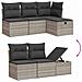 Set Divano da Giardino 5pz con Cuscini Grigio Chiaro Polyrattan - Foto miniatura 3