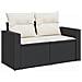 Set Divani da Giardino 9 pz con Cuscini Nero in Polyrattan - Foto miniatura 3