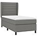 Giroletto a Molle con Materasso Grigio Scuro 90x190 cm Tessuto - Foto miniatura 3