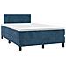 Letto a Molle Materasso e LED Blu Scuro 120x190 cm in Velluto - Foto miniatura 3