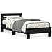 Struttura letto  con luci LED Rovere Nera 100x200 cm Legno ingegnerizzato - Foto miniatura 3