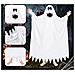 Costume Da Fantasma Di Halloween Per Bambini Bianco Taglia L 125-140cm - Foto miniatura 2