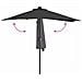 Ombrello da giardino Nero 294 x 150 x 223 cm Tessuto - Foto miniatura 9